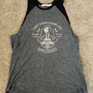 Obey Gray and Black Graphic Tank